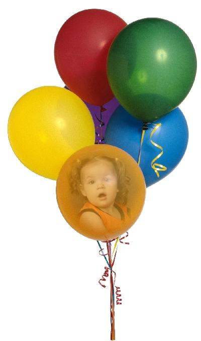 Детский фотоэффект, на воздушном шарике своё фото