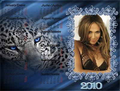 Симпатичный календарь с тигром, вставить фото в календарь онлайн