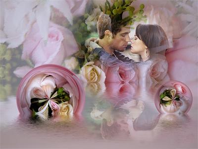 Фотоэффект для влюбленных с розами онлайн