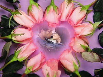 Фотоэффект в сердечке из роз онлайн