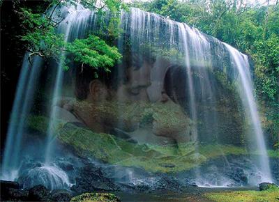 Фотоколлаж в водопаде, сделать онлайн